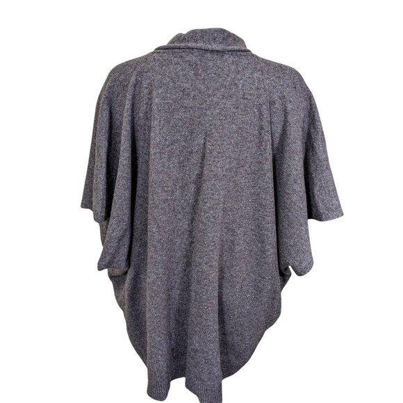 Blarney Woollen Mills Silk Merino Wool Buckle Knit Poncho Sweater Dolman Taupe - Picture 5 of 8